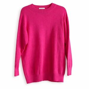 Aritzia Wilfred Hot Pink Oversized Merino Wool Blend Sweater Size L